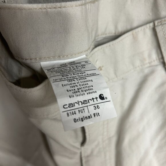 Carhartt Vintage White Baggy Jorts Size 36 Original Fit - Picture 3 of 3